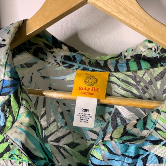 Ruby Rd Tropical Leaf Print Jacket - Picture 4 of 7